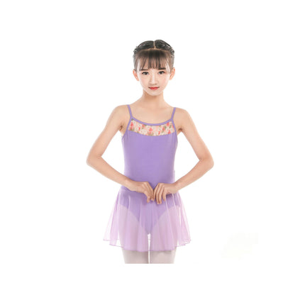 Children's Dance Dress Halter Bodysuit Ballet Halter Leotard One Piece Skirt Set