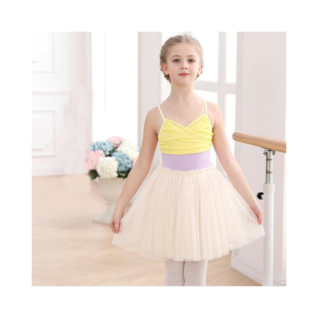 Toddler Halter Colorblocked Ballet Leotard-Girls Ballet Halter Dance Formal Wear