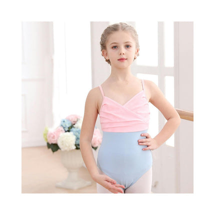 Toddler Halter Colorblocked Ballet Leotard-Girls Ballet Halter Dance Formal Wear