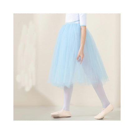 Children's Dance Costume Ballet Mid-Sleeve Tights with Removable Elastic Waist Skirt