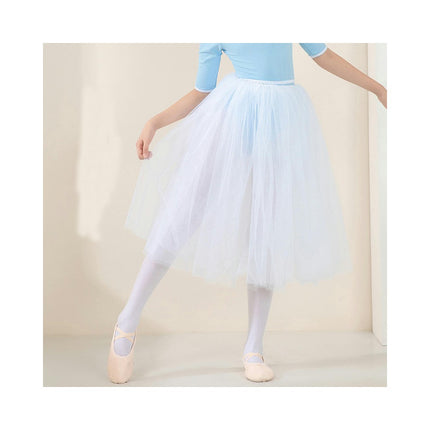 Children's Dance Costume Ballet Mid-Sleeve Tights with Removable Elastic Waist Skirt