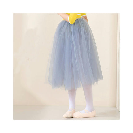 Children's Dance Costume Ballet Mid-Sleeve Tights with Removable Elastic Waist Skirt