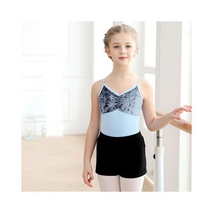 Girls Suspender Bodysuit Children's Ballet Dance Costume with Removable Tutu