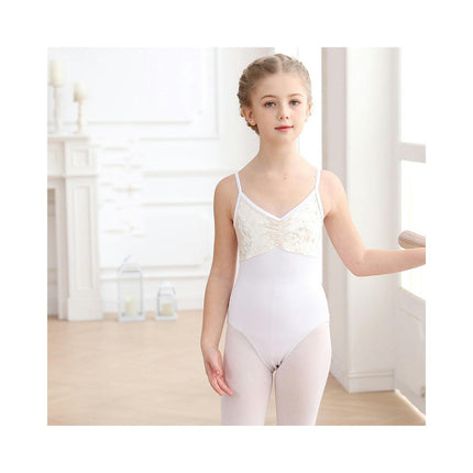 Girls Suspender Bodysuit Children's Ballet Dance Costume with Removable Tutu