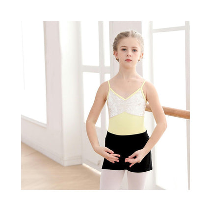 Girls Suspender Bodysuit Children's Ballet Dance Costume with Removable Tutu