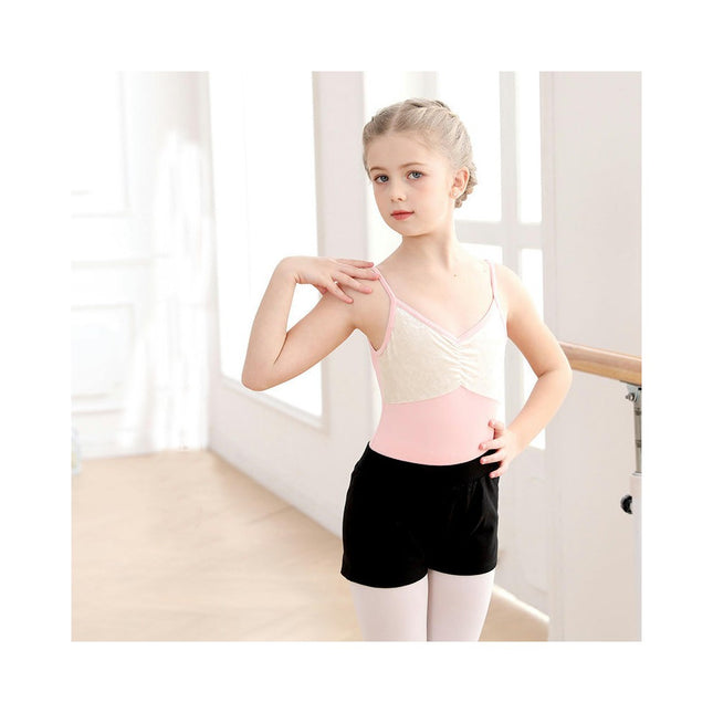 Girls Suspender Bodysuit Children's Ballet Dance Costume with Removable Tutu