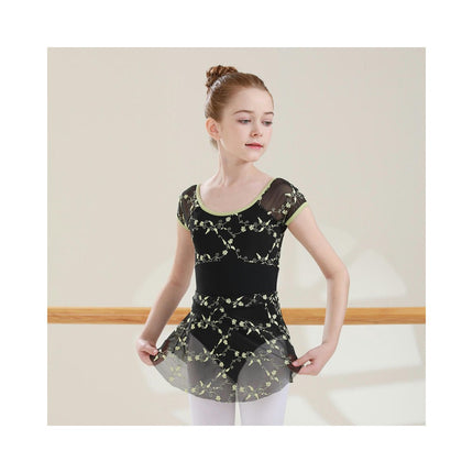 Children's Dancewear Embroidery Short Sleeve Dancewear Ballet Dance Practice Wear 1