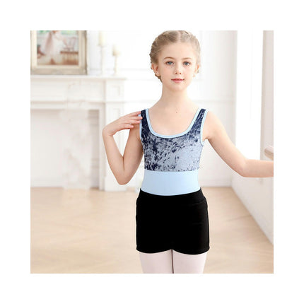 Ballet Leotards for Girls with Dance Skirt and Dance Tight Sleeveless Dance Dress Set