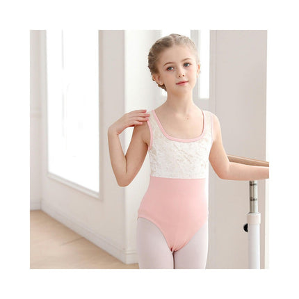 Ballet Leotards for Girls with Dance Skirt and Dance Tight Sleeveless Dance Dress Set