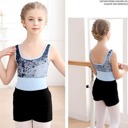 Ballet Leotards for Girls with Dance Skirt and Dance Tight Sleeveless Dance Dress Set