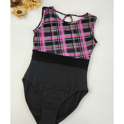 Adult Sleeveless Plaid Dancewear Ballet Practice Wear Gymnastics Wear