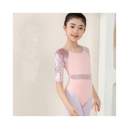 Children's Dancewear Fashion Ballet Clothes Middle Sleeve Patchwork Dancing Performance Clothes