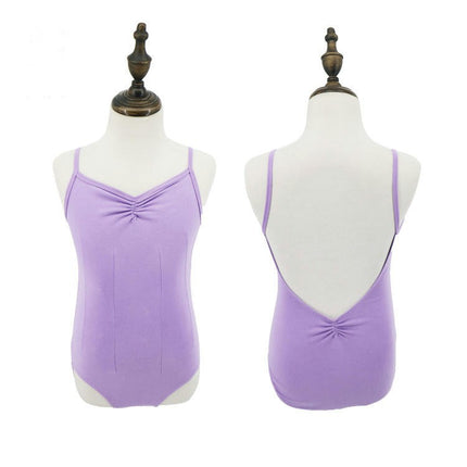 Girls Ballet Camisole Leotards for Dance Hollow Back Gymnastics Dance Suit