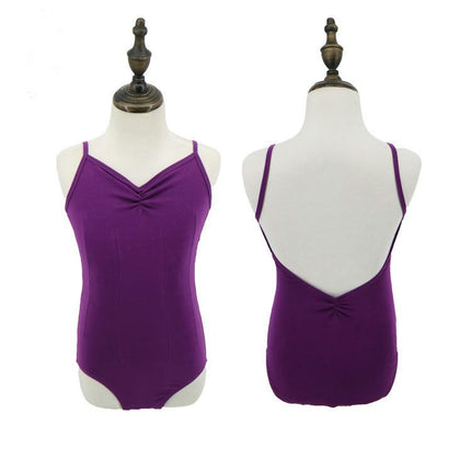 Girls Ballet Camisole Leotards for Dance Hollow Back Gymnastics Dance Suit