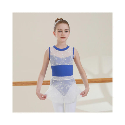 Girls Mesh Spell Embroidery Sleeveless Toddler Dancewear Barre Latin Gymnastics Wear