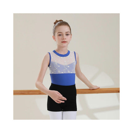 Girls Mesh Spell Embroidery Sleeveless Toddler Dancewear Barre Latin Gymnastics Wear