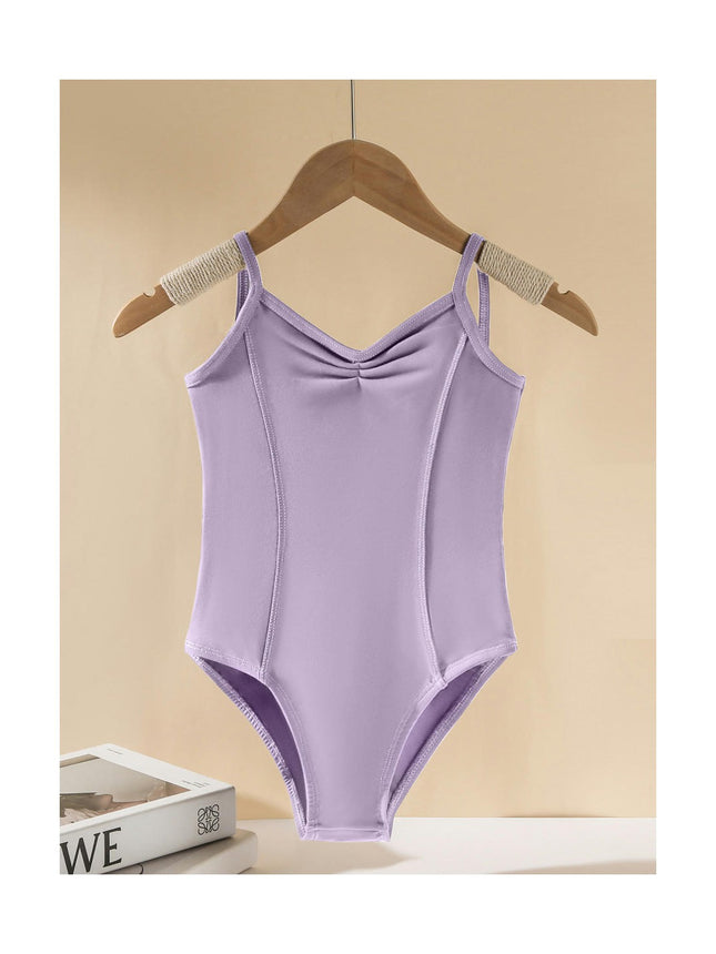 Girls Big Kids Classic V Neck Dance Strap Leotard for Ballet Gymnastics