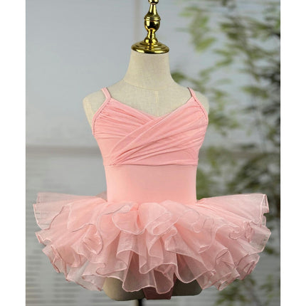 Girls Ballet Skirted Leotards Strap Tutu Dress Party Costumes for Dance