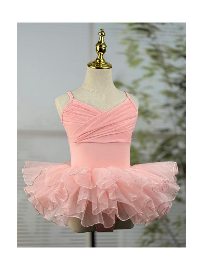 Girls Ballet Skirted Leotards Strap Tutu Dress Party Costumes for Dance