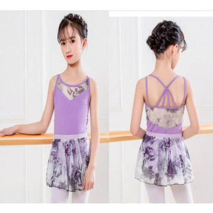 Girls Sleeveless Ballet Costume Toddler Dance Role Play Ballet Short Skirt Leotard Suit for 3-12 Years