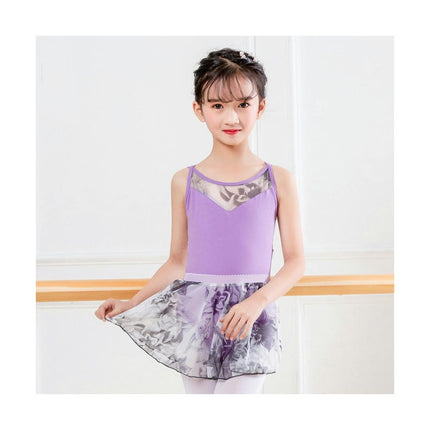 Girls Sleeveless Ballet Costume Toddler Dance Role Play Ballet Short Skirt Leotard Suit for 3-12 Years