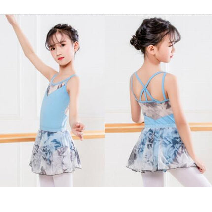 Girls Sleeveless Ballet Costume Toddler Dance Role Play Ballet Short Skirt Leotard Suit for 3-12 Years