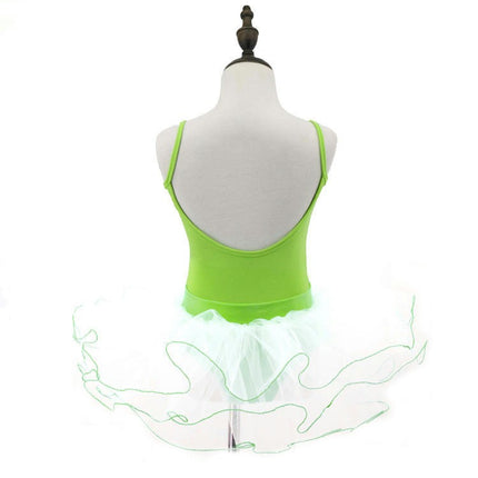 Children's Ballet Leotard with Detachable Straps and Tulle Princess Skirt