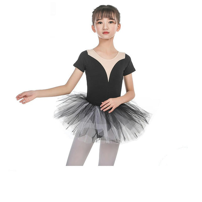 Ballet Dress for Girls,Toddler Dance Leotard with Tutu Skirt Short Sleeve Ballerina Outfit