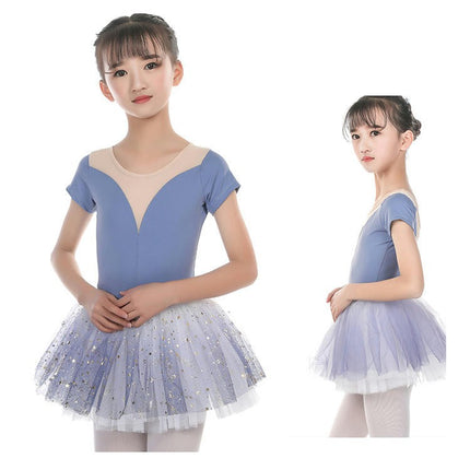 Ballet Dress for Girls,Toddler Dance Leotard with Tutu Skirt Short Sleeve Ballerina Outfit