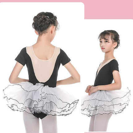 Ballet Dress for Girls,Toddler Dance Leotard with Tutu Skirt Short Sleeve Ballerina Outfit