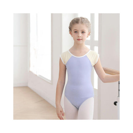 Girls Short Sleeve Ballet Costume Toddler Exam Suit Gymnastics Suit With Skirt Set