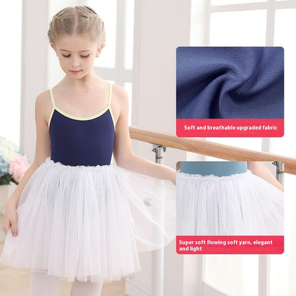 Big Girls' Classics Camisole Leotard Teardrop Petal Back Detachable Tulle Skirt