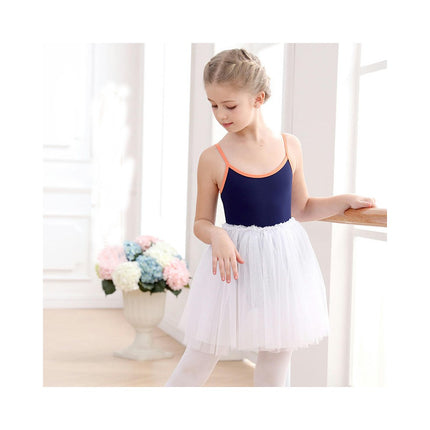 Big Girls' Classics Camisole Leotard Teardrop Petal Back Detachable Tulle Skirt