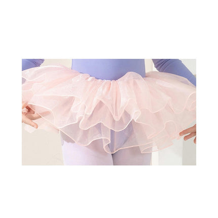 Girls High Elastic Nylon Ballet Dance Dress Cute Tutu Skirted Leotard Long Sleeve