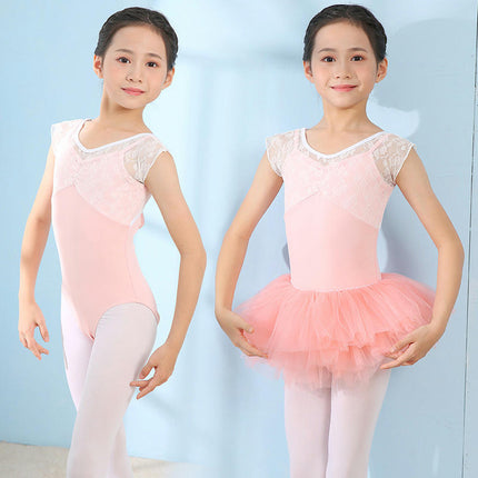 Girls Ballet Tutu Toddler Dance Tights with Tulle Short Sleeve Ballet Costume