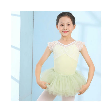 Girls Ballet Tutu Toddler Dance Tights with Tulle Short Sleeve Ballet Costume