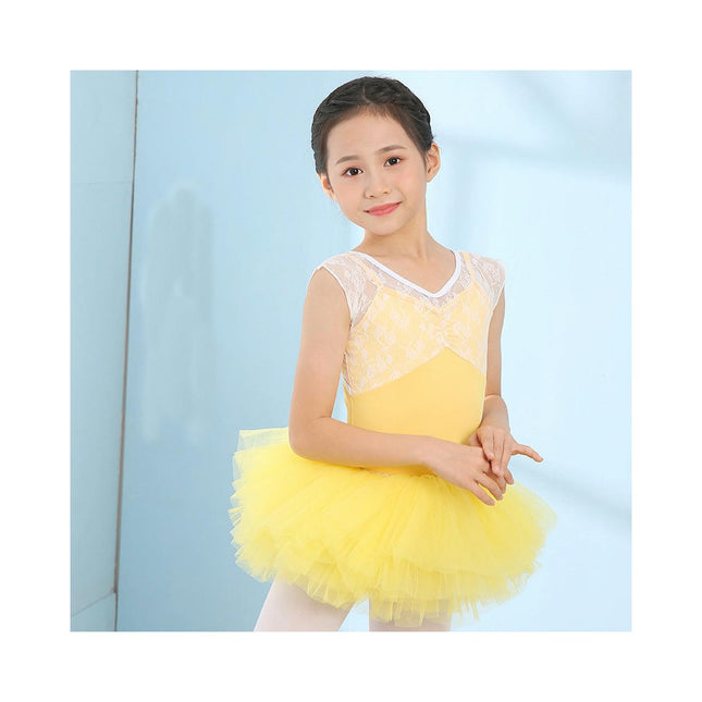 Girls Ballet Tutu Toddler Dance Tights with Tulle Short Sleeve Ballet Costume