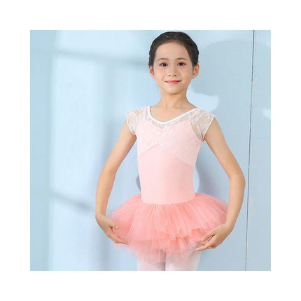 Girls Ballet Tutu Toddler Dance Tights with Tulle Short Sleeve Ballet Costume