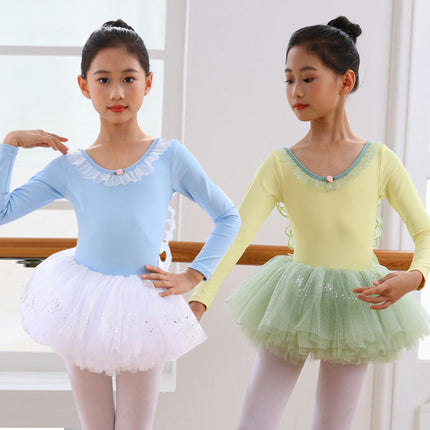 Ballet Tutu Leotards Toddler Girls Long Sleeve Sequins Skirt Dance Ballerina Outfit