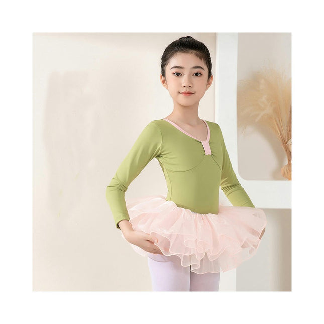 Long Sleeve Dance Ballet Tutu Leotard Ballerina Outfit for Girls Toddler