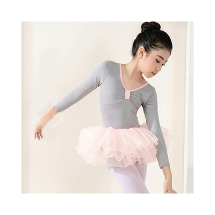 Long Sleeve Dance Ballet Tutu Leotard Ballerina Outfit for Girls Toddler