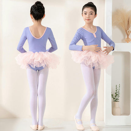 Long Sleeve Dance Ballet Tutu Leotard Ballerina Outfit for Girls Toddler