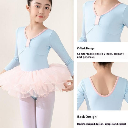 Long Sleeve Dance Ballet Tutu Leotard Ballerina Outfit for Girls Toddler