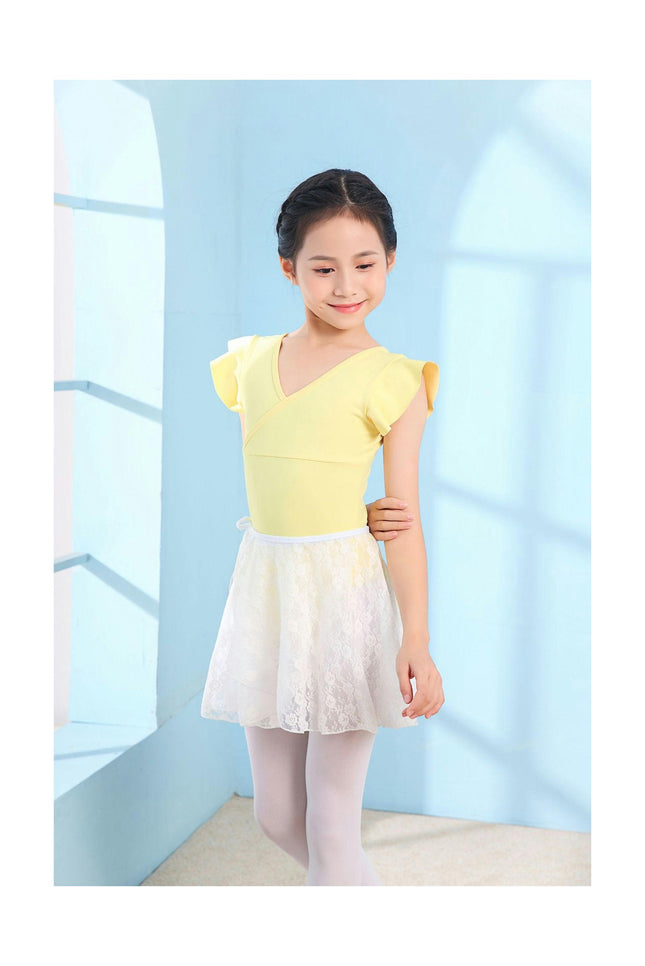 Girls Ballet Dance Gymnastics Leotards Toddler Ruffle Short Sleeve Ballet Outfits Clothes Dancewear