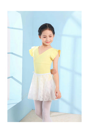 Girls Ballet Dance Gymnastics Leotards Toddler Ruffle Short Sleeve Ballet Outfits Clothes Dancewear 1