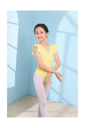 Girls Ballet Dance Gymnastics Leotards Toddler Ruffle Short Sleeve Ballet Outfits Clothes Dancewear