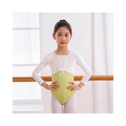 Girls Long Sleeve Ballet Tights Toddler Dance Clothes Set with Skirt Suitable for Toddlers Big Kids