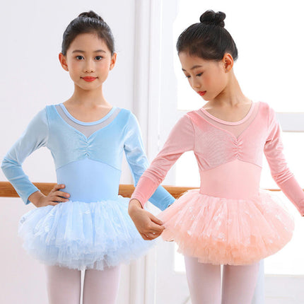 Ballet Dress for Girls,Toddler Dance Leotard with Tutu Skirt Long Sleeve Ballerina Outfit