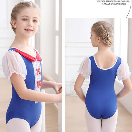 Children's Dancewear Female Princess Practice Dress Ballet Bubble Sleeve Puffy Skirt