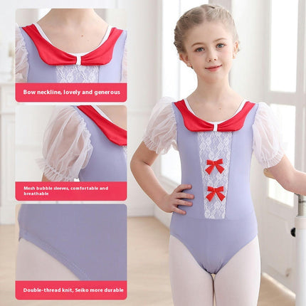 Children's Dancewear Female Princess Practice Dress Ballet Bubble Sleeve Puffy Skirt